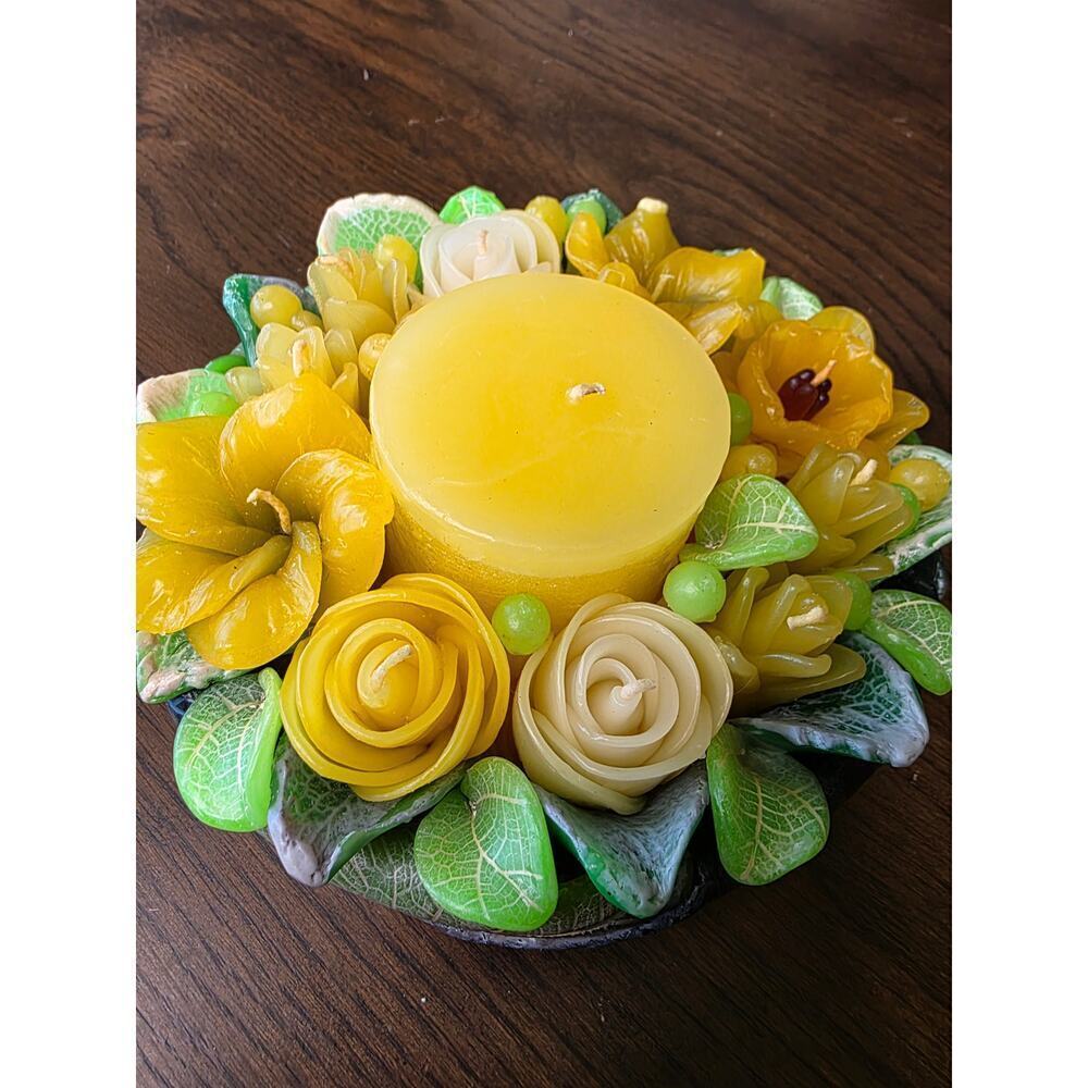 Ornate‎ Flower Candle Handmade